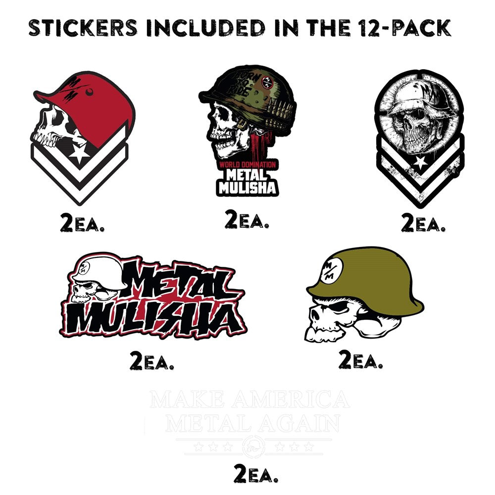 Metal Mulisha Stickers Assorted 12 Pack
