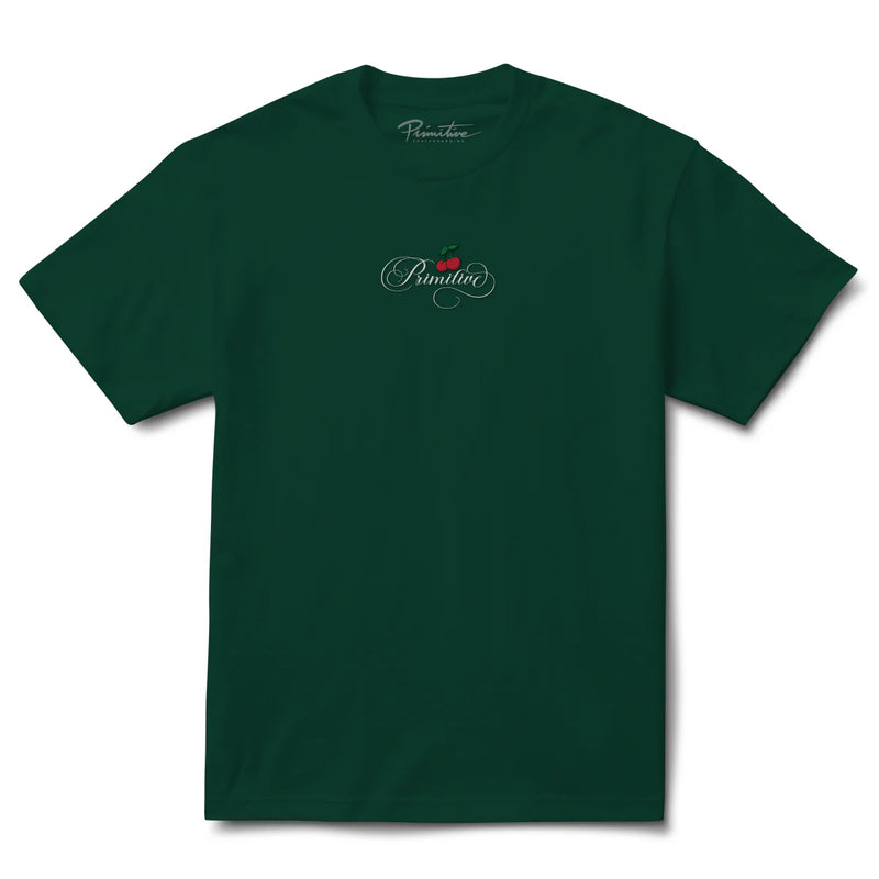 PRIMITIVE TEE BLACKJACK RHINESTONE FOREST GREEN