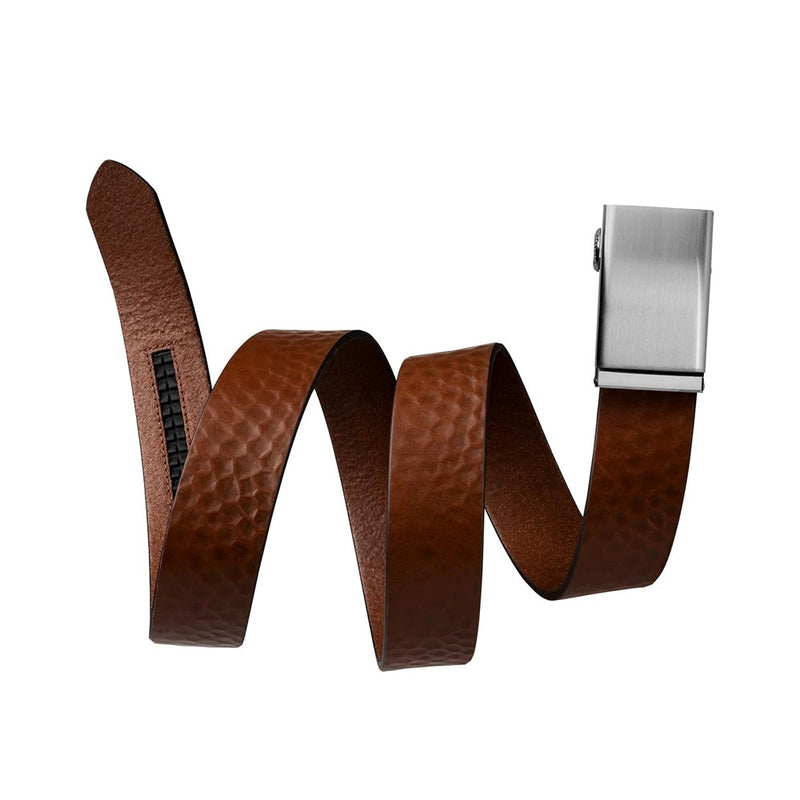 Mission Belt Steel Buckle / 40mm Brown Tobacco Caddy Embossed Full Grain Leather Belt