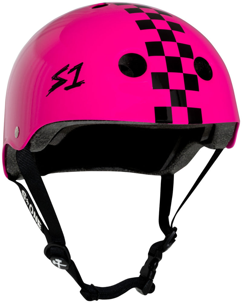 S1 Lifer Helmet - Pink Gloss/Black Check