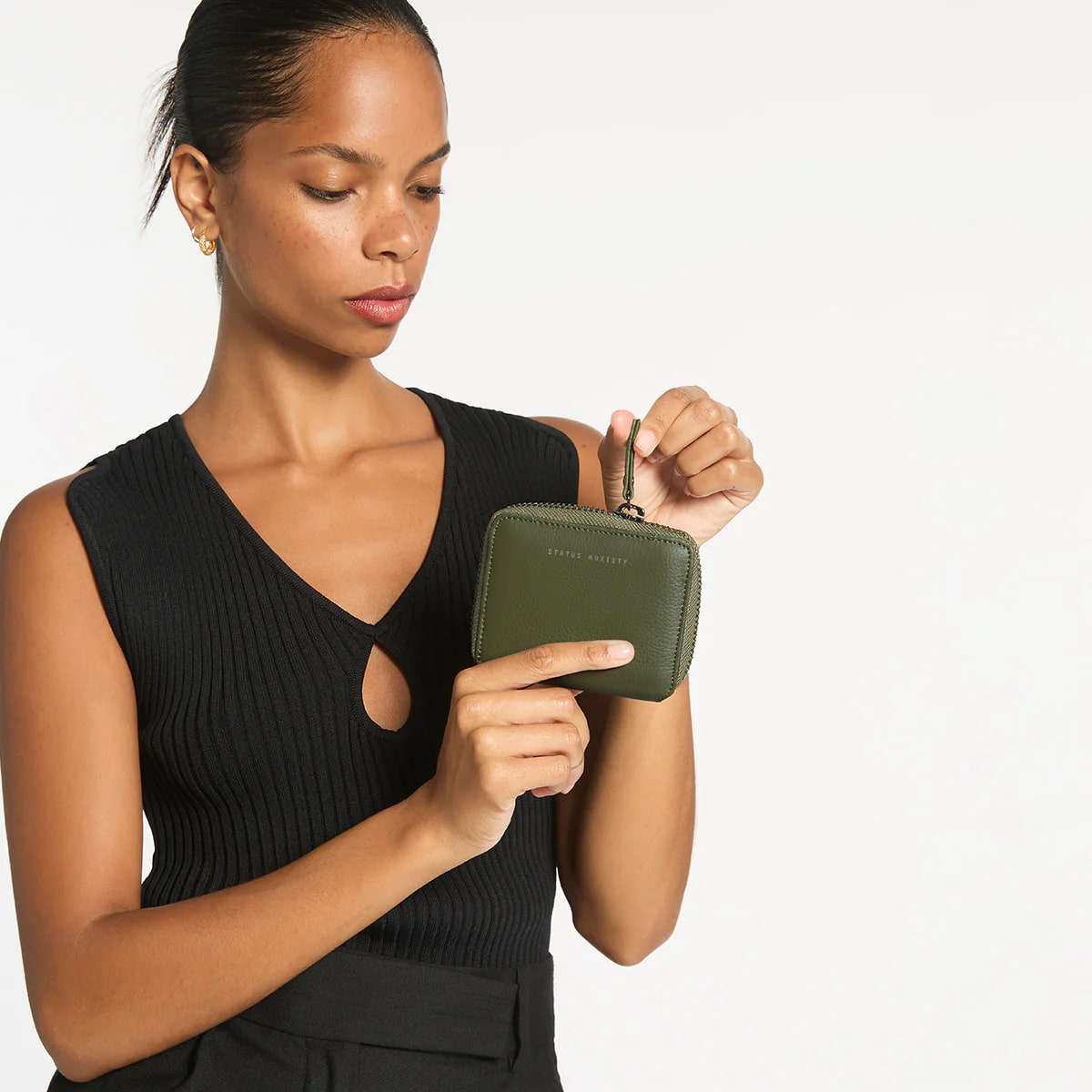 Status Anxiety Wayward Leather Wallet - Khaki