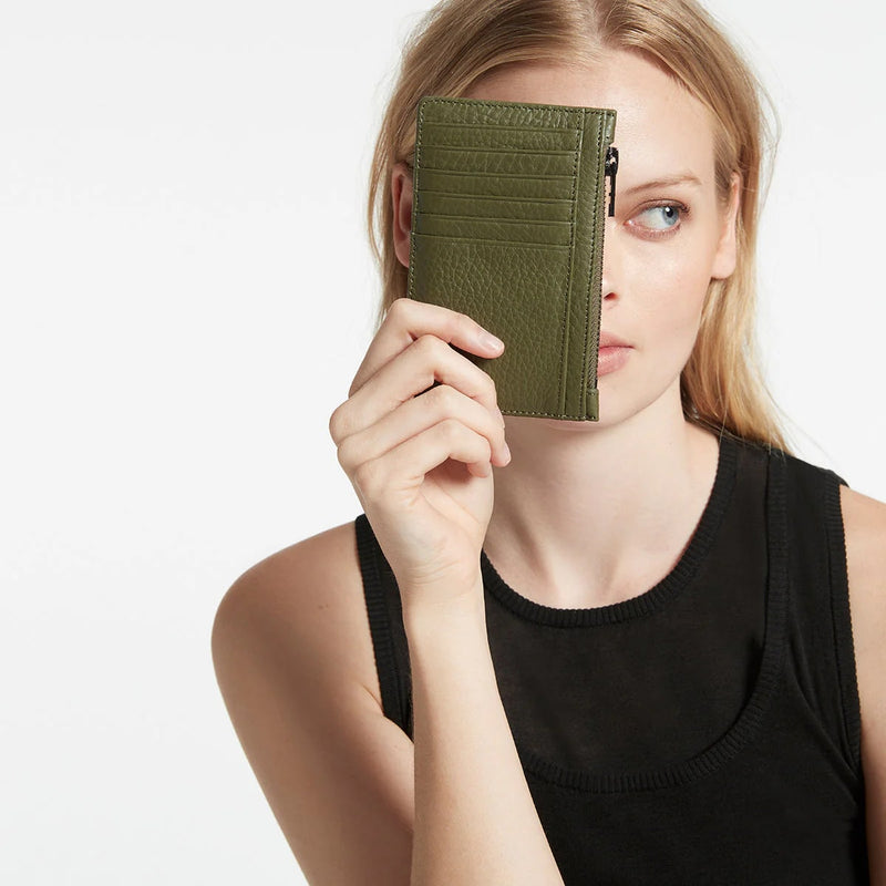 Status Anxiety Avoiding Things Leather Wallet - Khaki