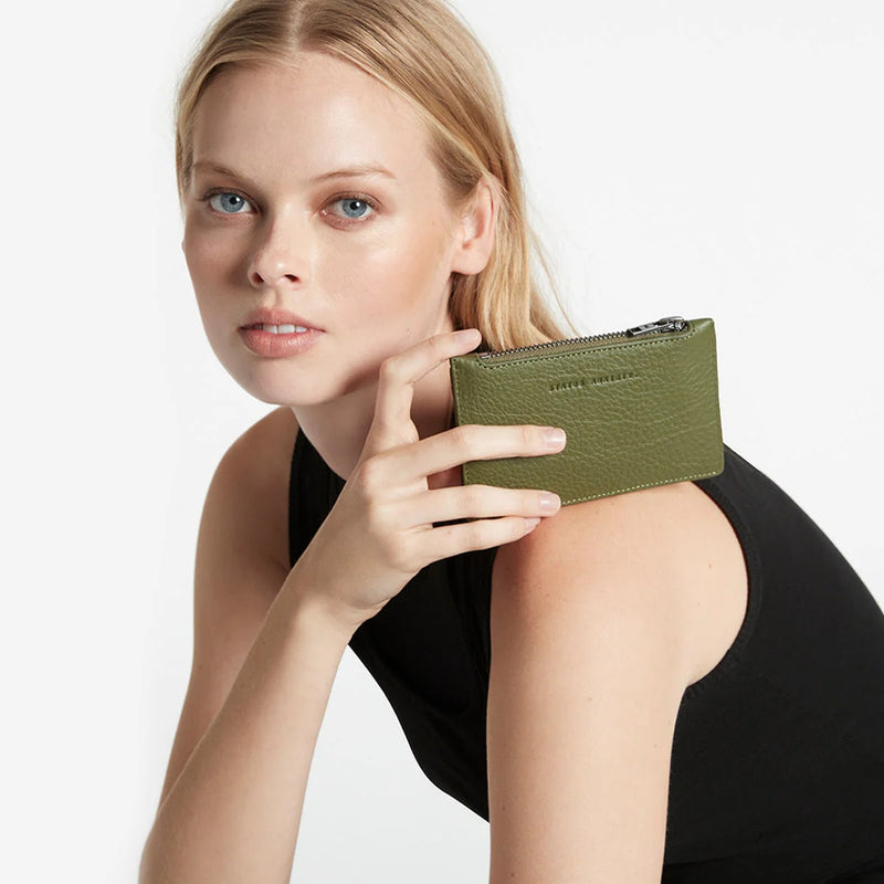 Status Anxiety Avoiding Things Leather Wallet - Khaki