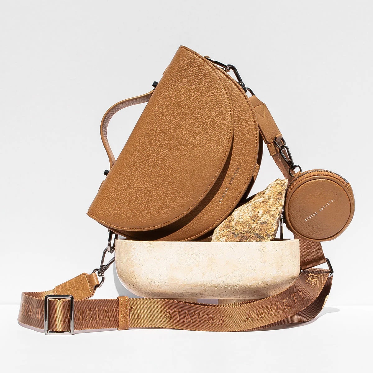 Status Anxiety Go With Me Leather Pouch - Tan