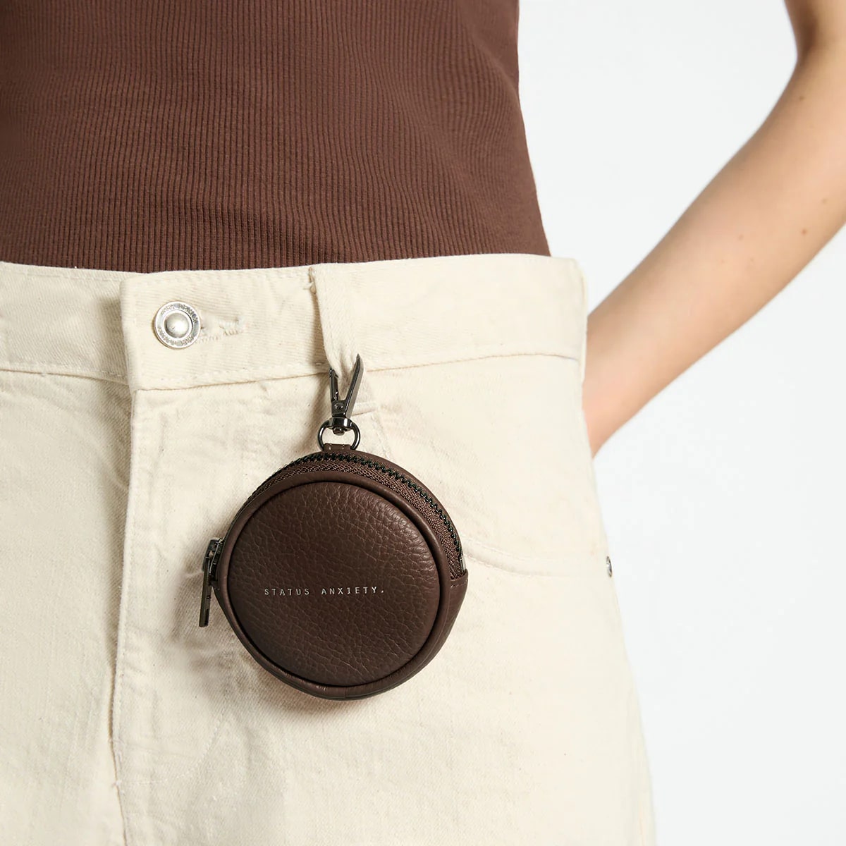 Status Anxiety Go With Me Leather Pouch - Cocoa