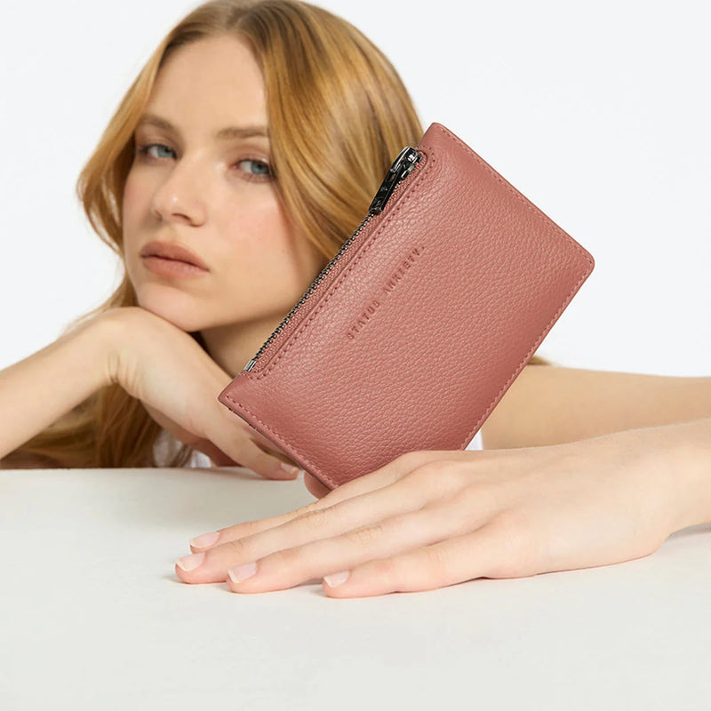 Status Anxiety Avoiding Things Leather Wallet - Dusty Rose