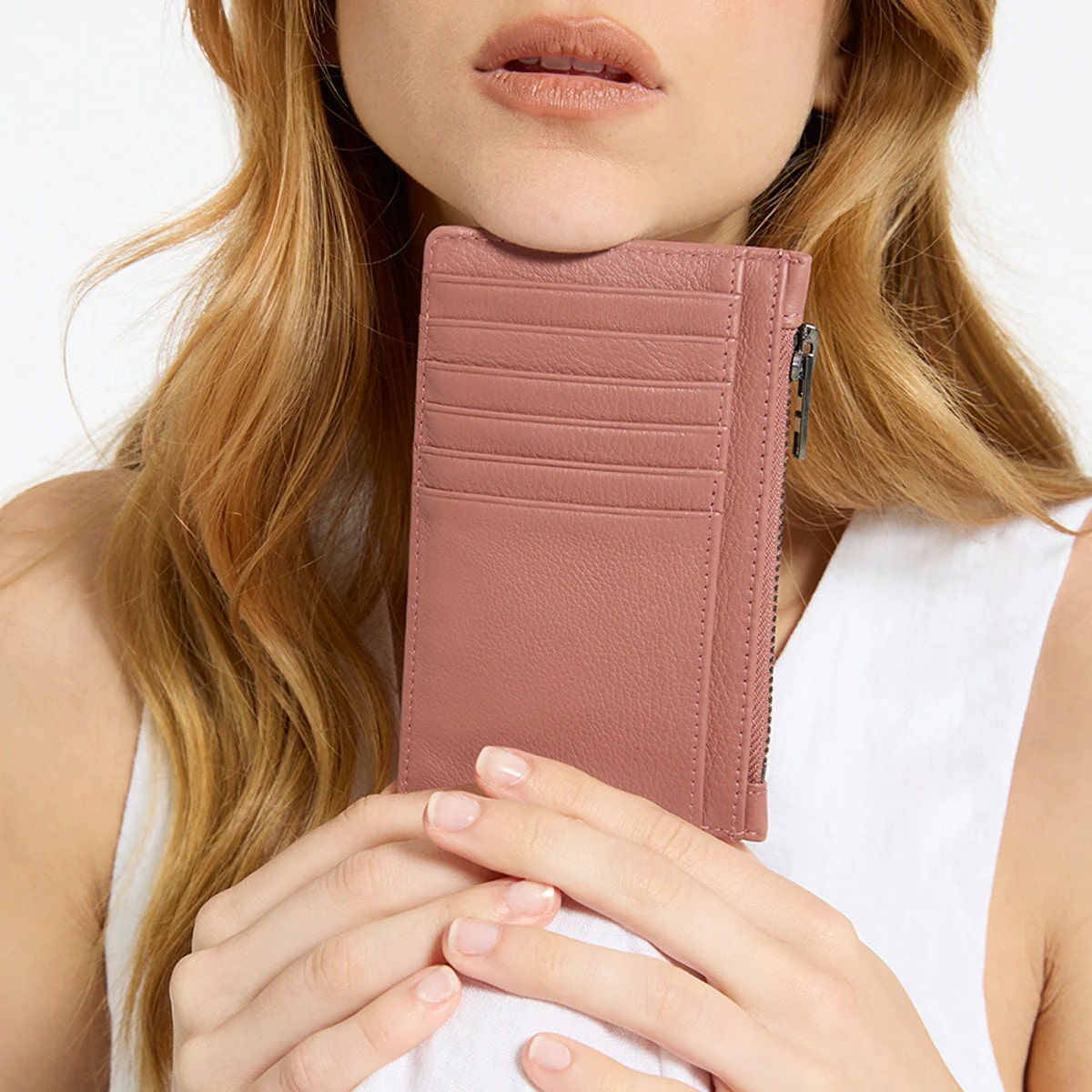 Status Anxiety Avoiding Things Leather Wallet - Dusty Rose