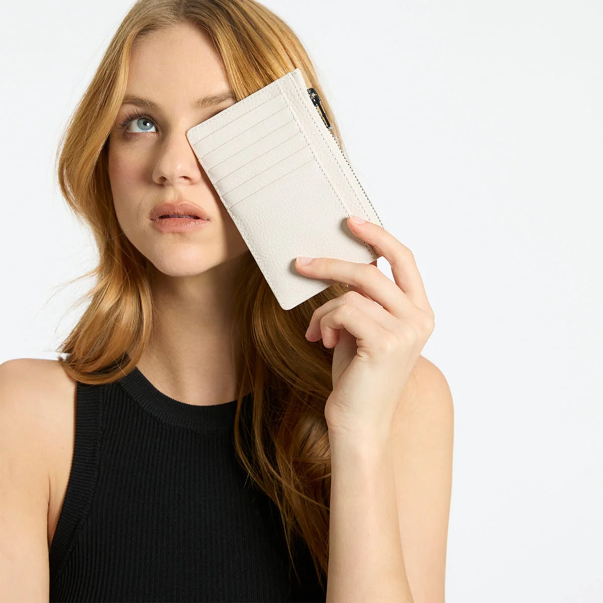 Status Anxiety Avoiding Things Leather Wallet - Chalk