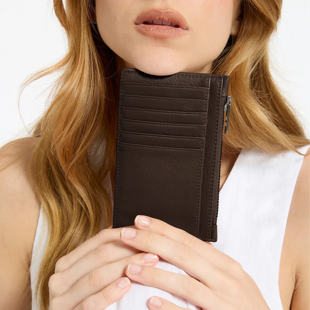 Status Anxiety Avoiding Things Leather Wallet - Cocoa