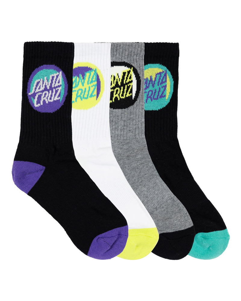 Santa Cruz Bold Shadow Dot Boys Crew Socks 4 Pack