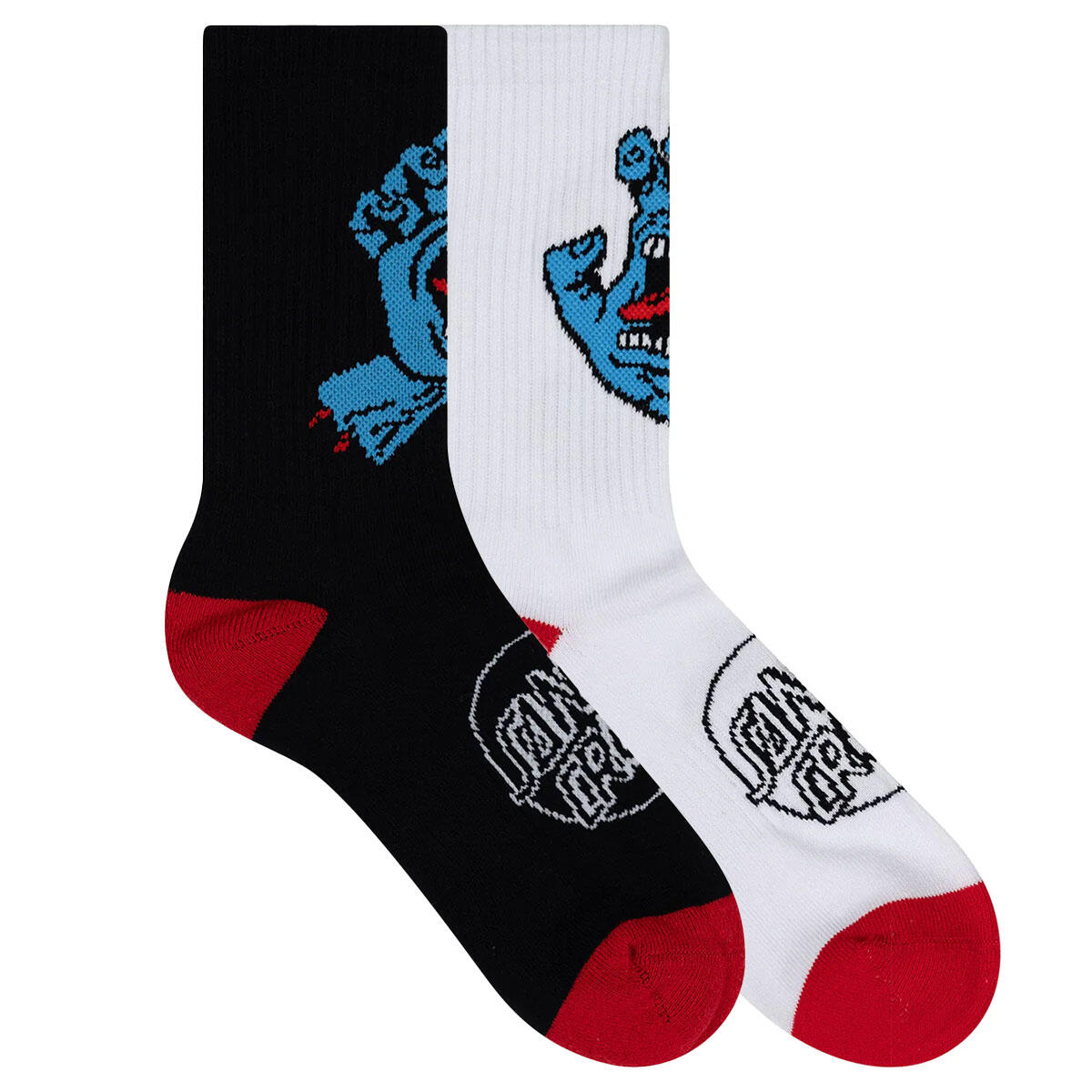 Santa Cruz Opus Screaming Hand Boys Long Crew Socks 2 Pack