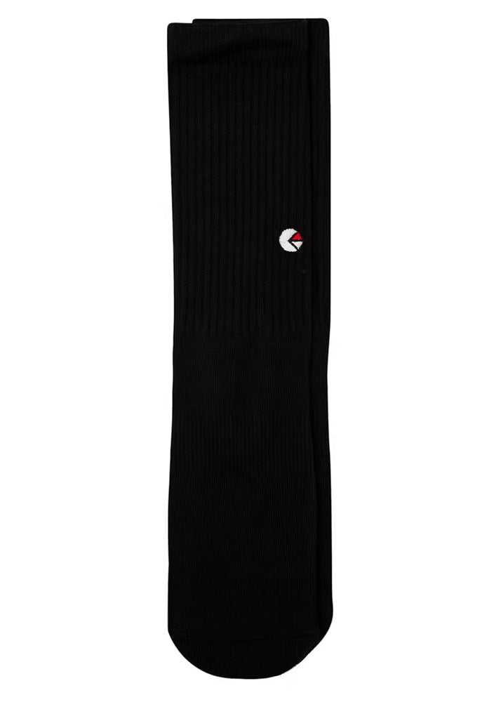 Ethika Mens Black Crew Sock - White Logo