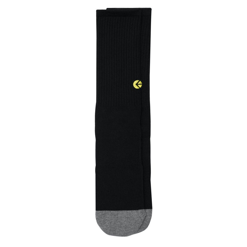 Ethika Mens Black Crew Sock - Yellow Logo