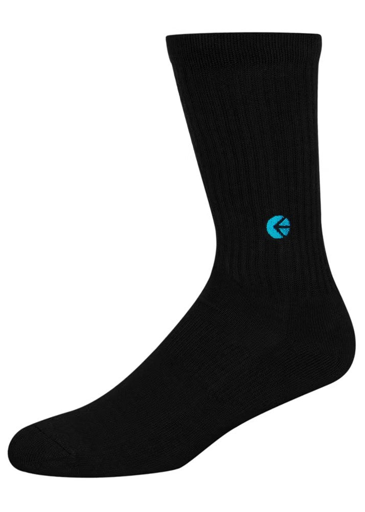 Ethika Mens Black Crew Sock - Blue Blue Logo