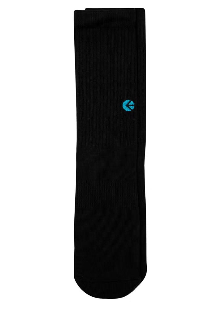 Ethika Mens Black Crew Sock - Blue Blue Logo