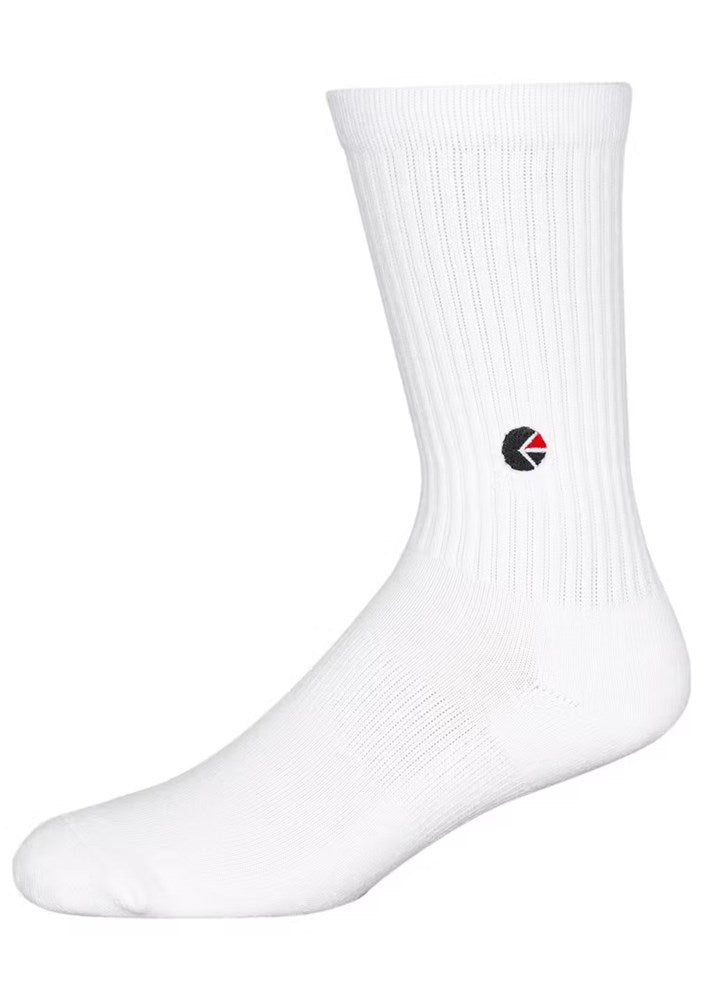 Ethika Mens White Crew Socks - Black Logo