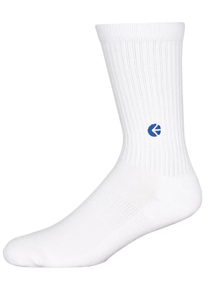 Ethika Mens White Crew Socks - Blue Logo