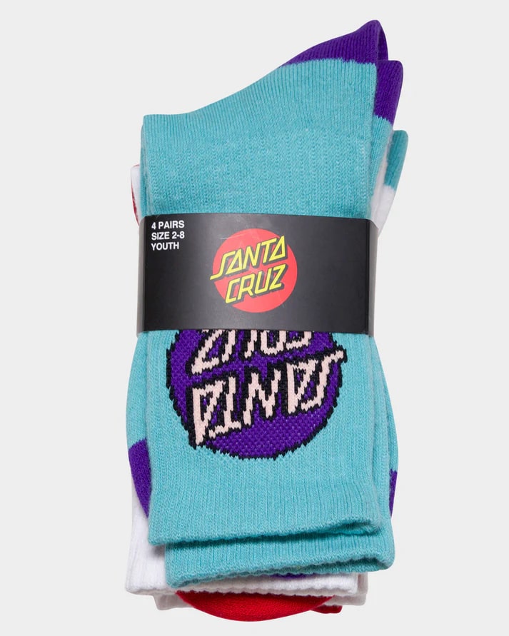 Santa Cruz Other Dot Girls Crew Socks 4 Pack