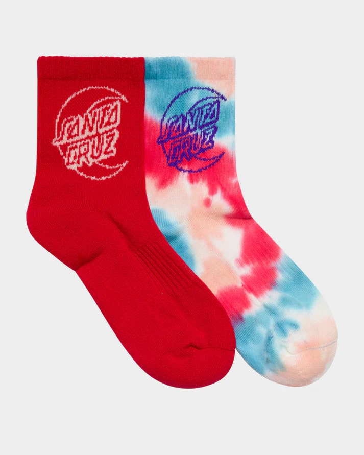 Santa Cruz Moon Dot Outline Girls Mid Socks 2 Pack