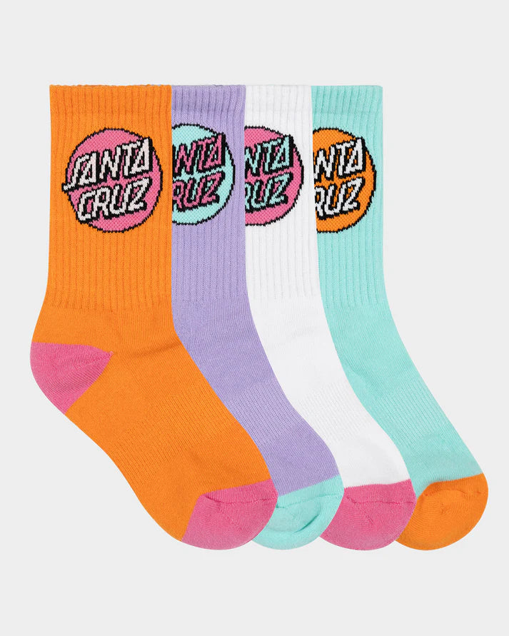 Santa Cruz Other Dot Girls Crew Socks 4 Pack