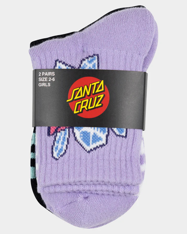 Santa Cruz Crystal Stack Mid Girls Socks 2 Pack