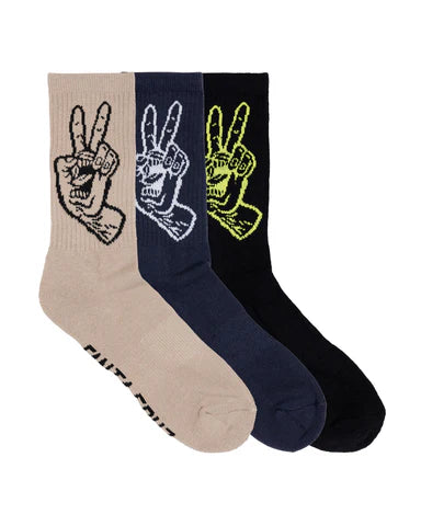 Santa Cruz Screamin Peace Crew Socks 3 Pack