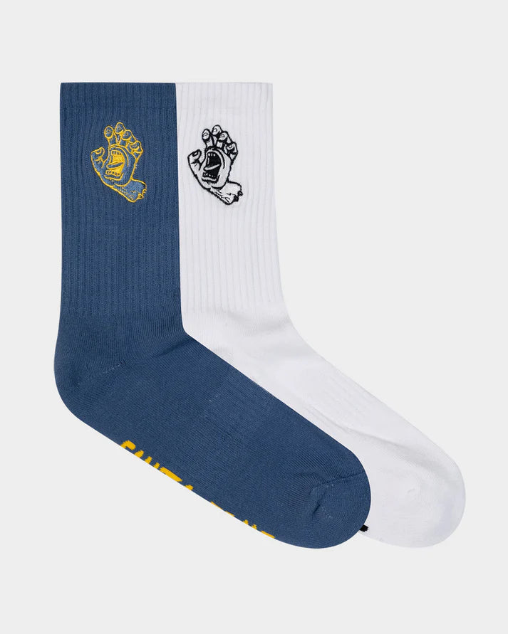 Santa Cruz Screaming Hand Strip 2 Pack Crew Socks