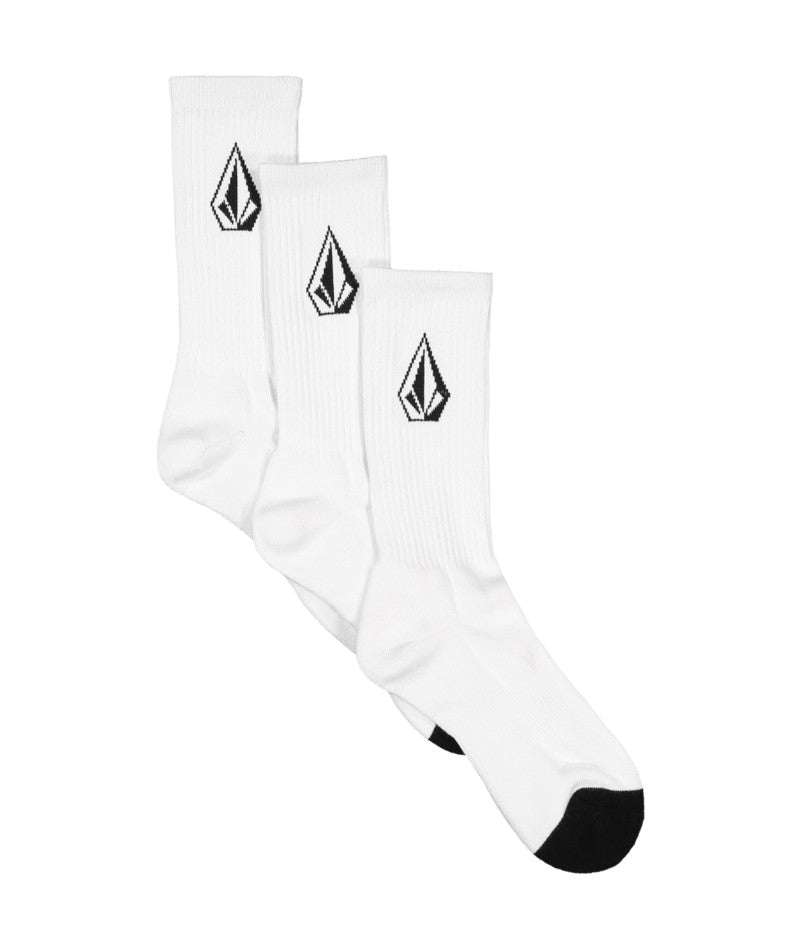 Volcom Full Stone Sock 3 Pack - White