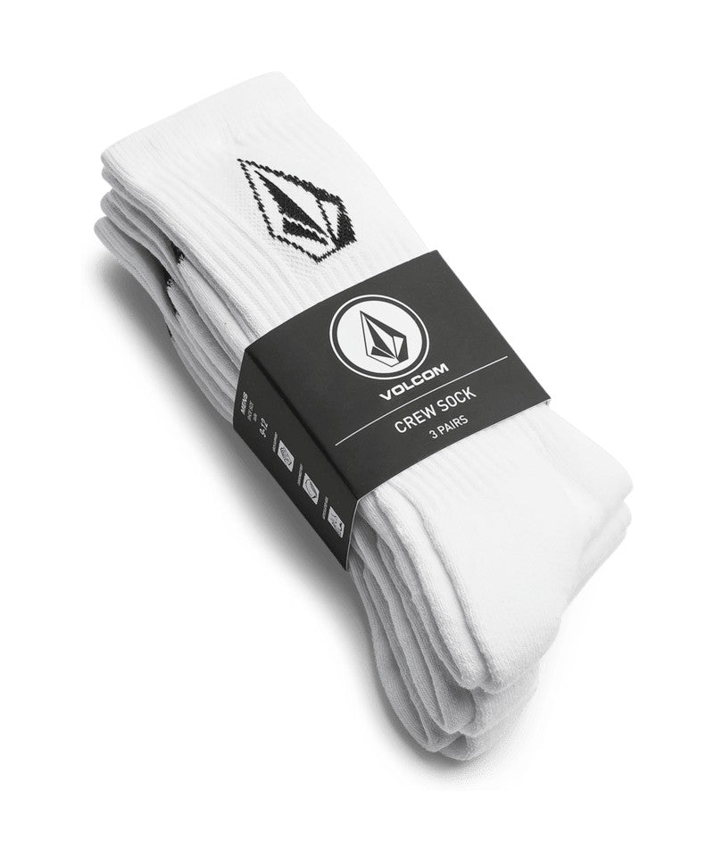 Volcom Full Stone Sock 3 Pack - White