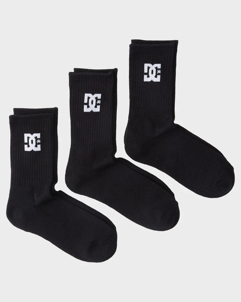 DC Crew Socks 3 Pack - Black