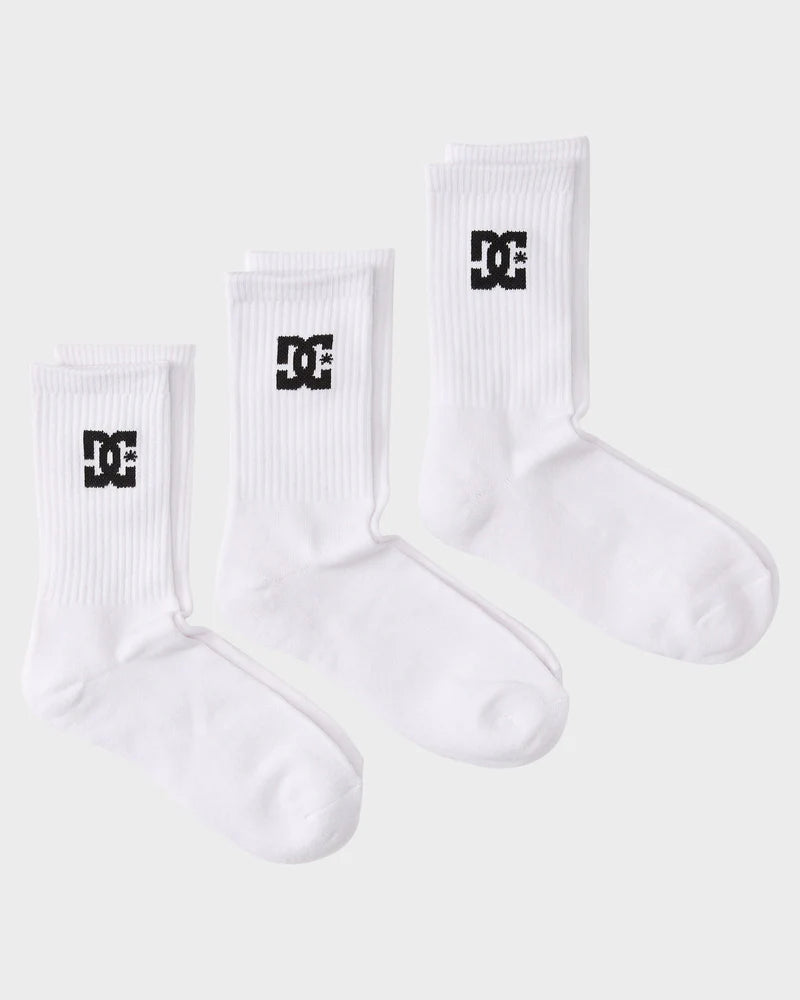 DC Crew Socks 3 Pack - Snow White