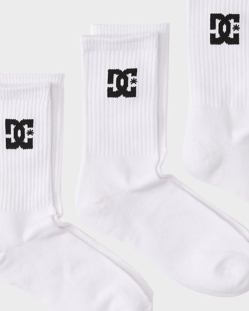 DC Crew Socks 3 Pack - Snow White