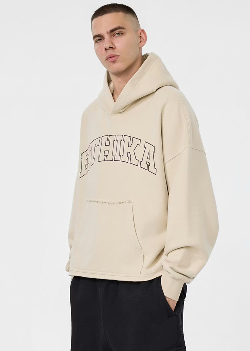Ethika Unisex Comfort Teddy Hoodie - Cream