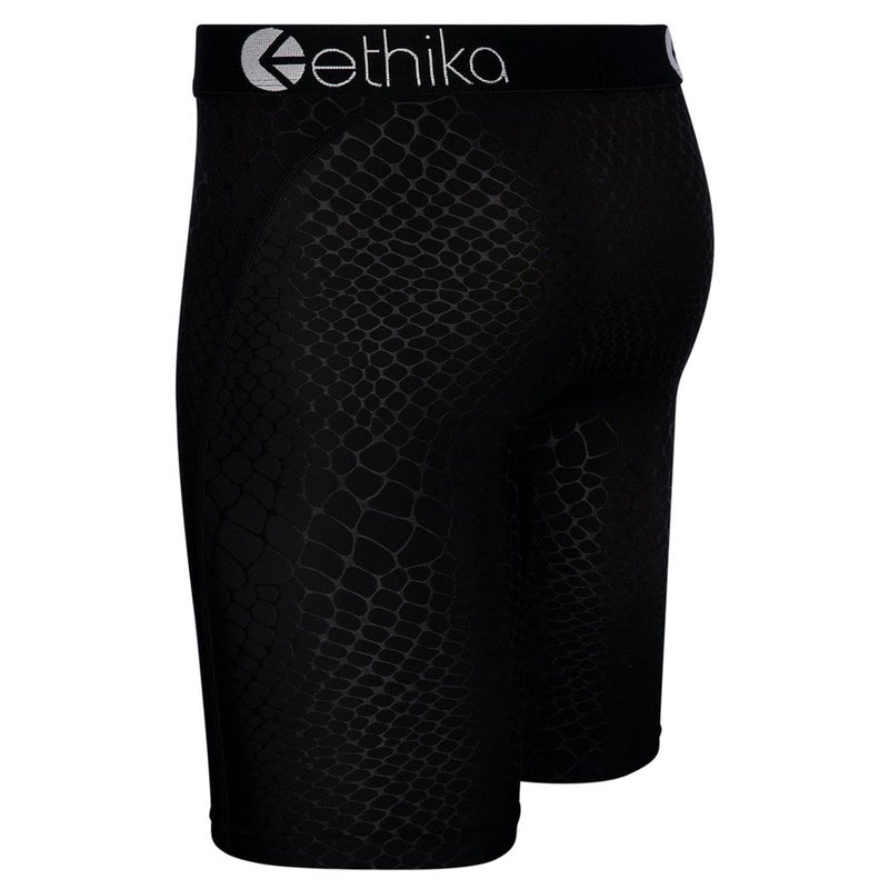 Ethika Mens Python Embossed Black Staple