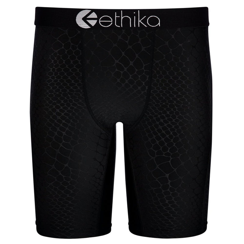 Ethika Mens Python Embossed Black Staple