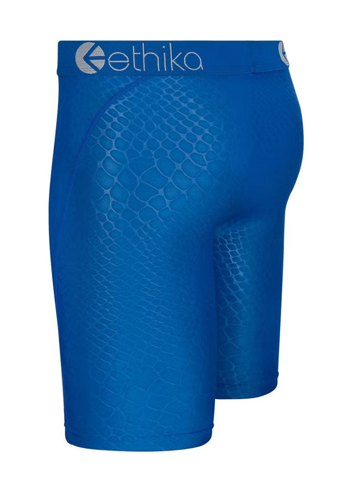 Ethika Mens Python Embossed Blue Staple