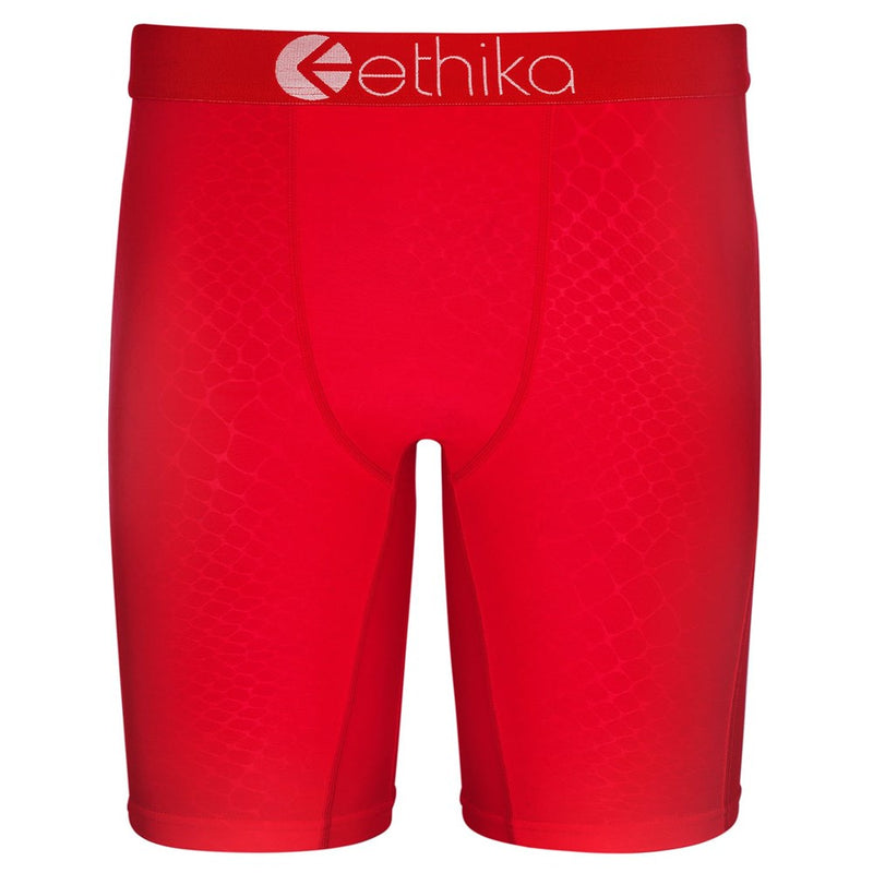 Ethika Mens Python Embossed Red Staple