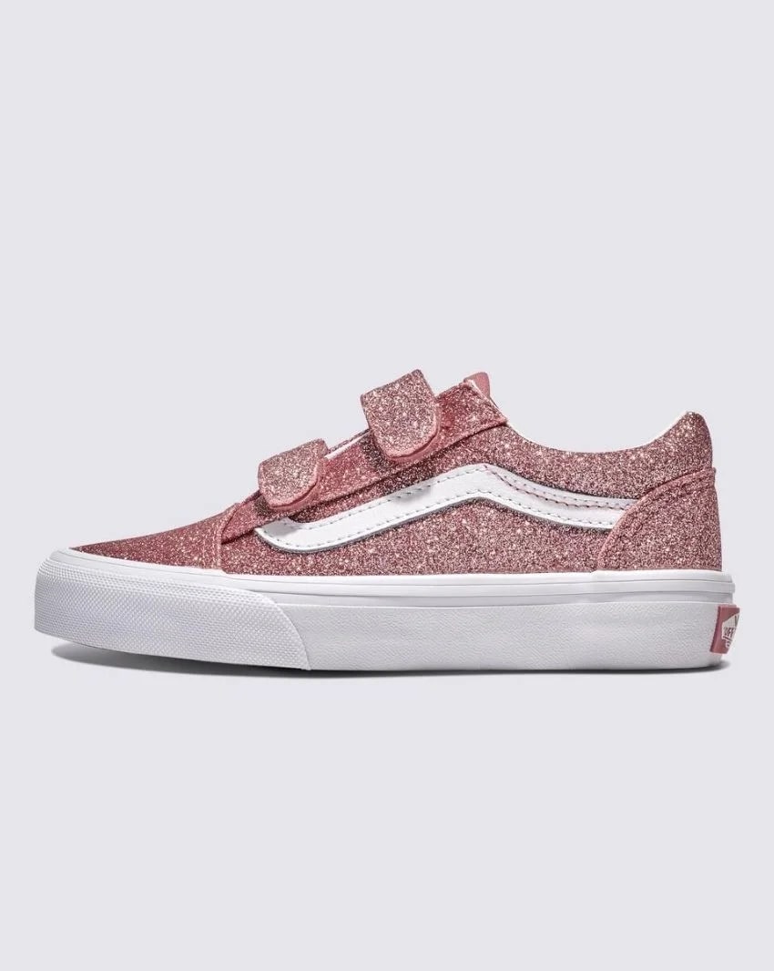 Vans Old Skool V Kids Glitter Rose Gold