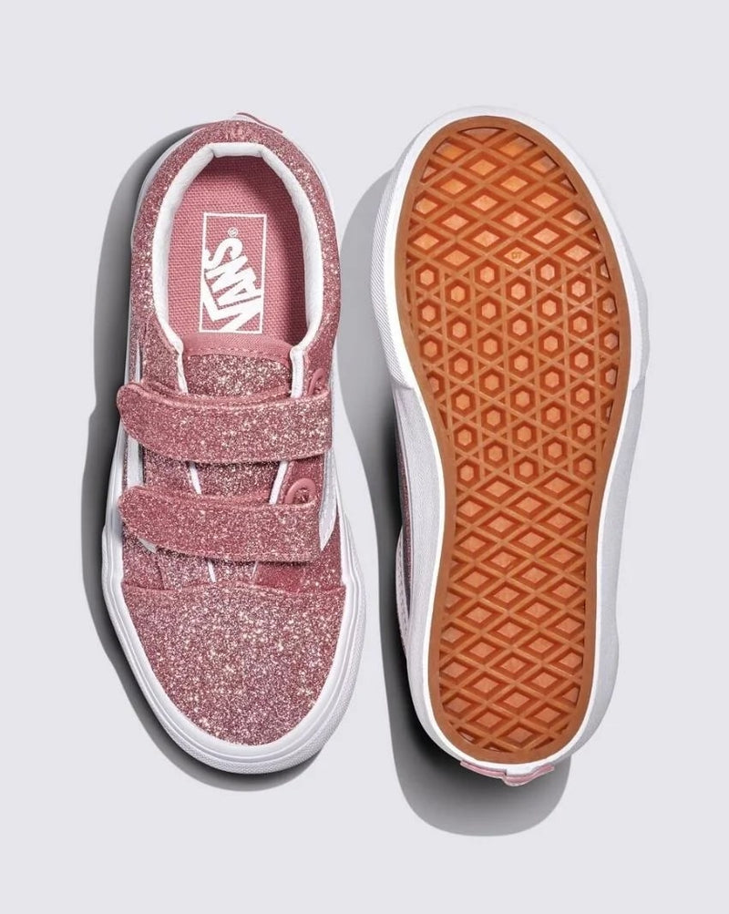 Vans Old Skool V Kids Glitter Rose Gold