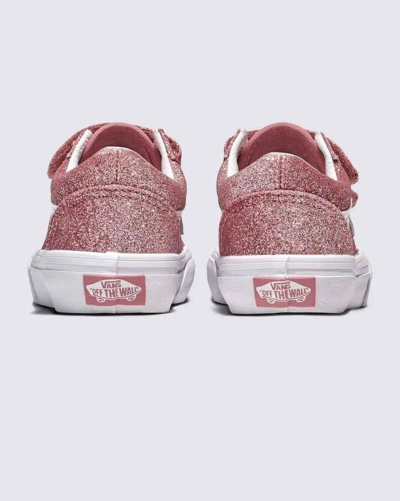 Vans Old Skool V Kids Glitter Rose Gold