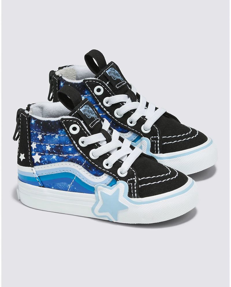 Vans Sk8-Hi Zip Toddlers Rainbow Glow Galaxy Black / Blue