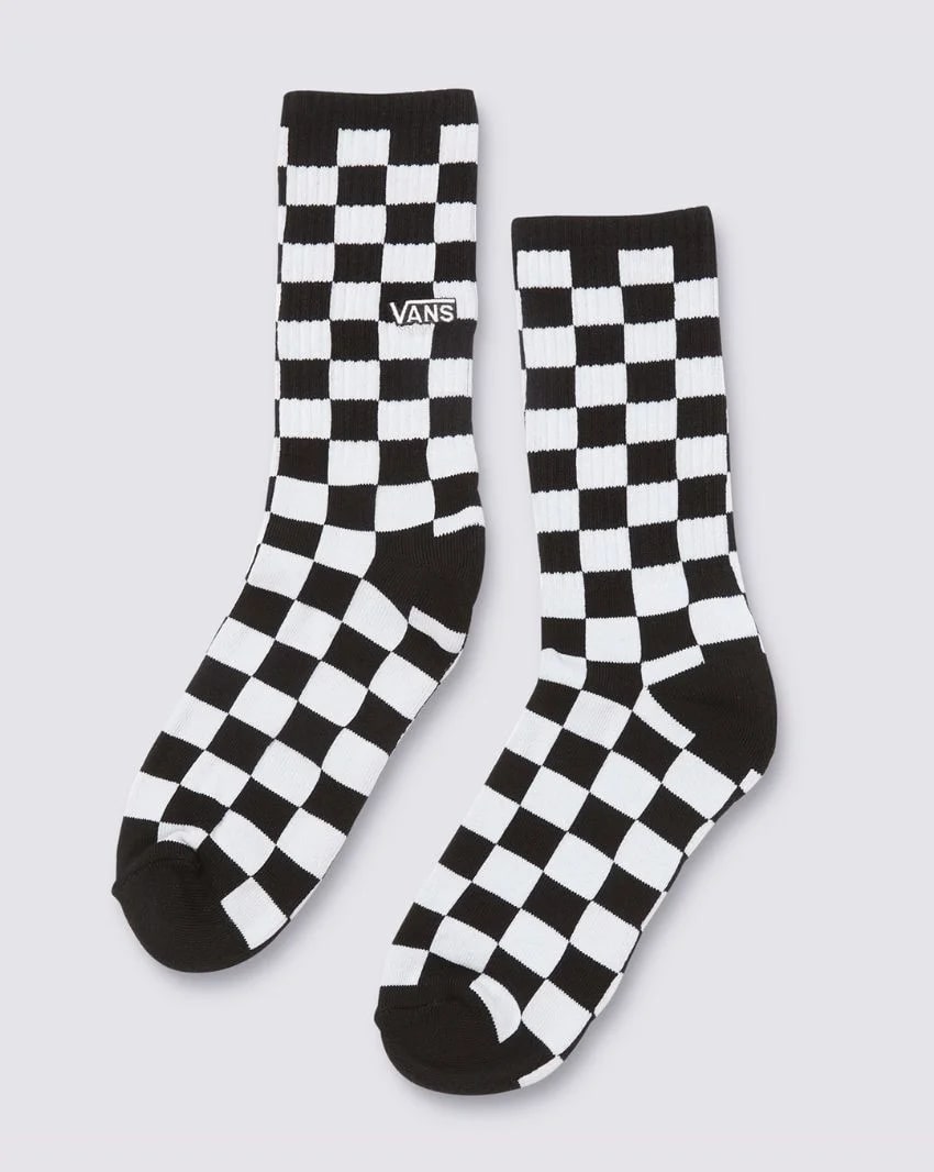 Vans Checkerboard Crew Sock - Black / White