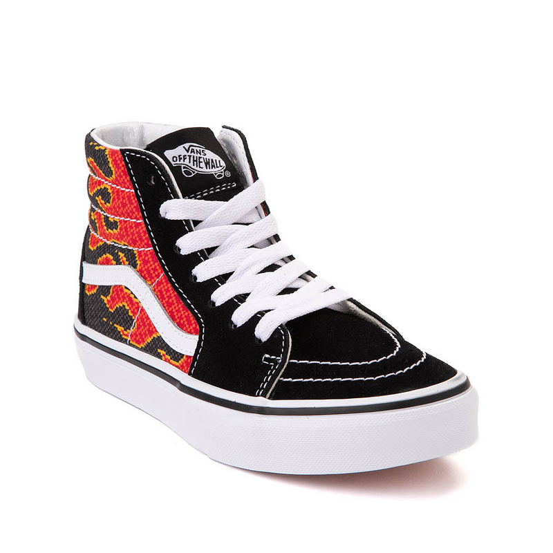 Vans Sk8-Hi Kids Pixel Flame - Black / Red