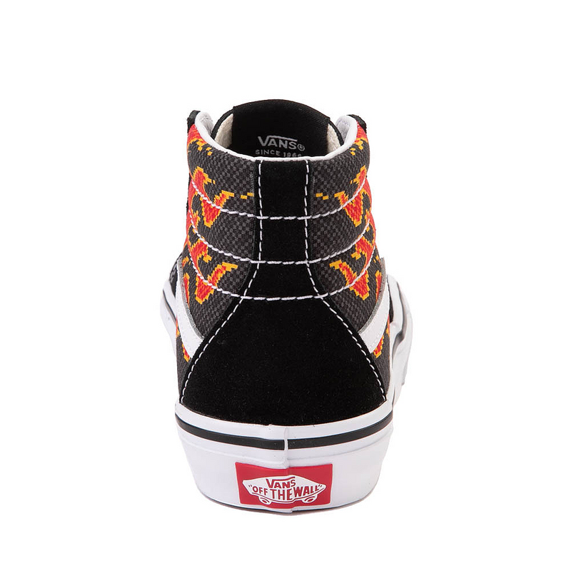 Vans Sk8-Hi Kids Pixel Flame - Black / Red