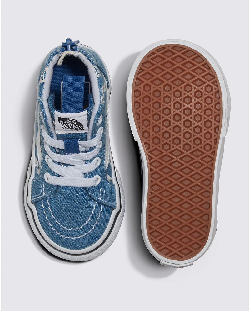 Vans Sk8-Hi Zip Toddlers Denim Navy / True White