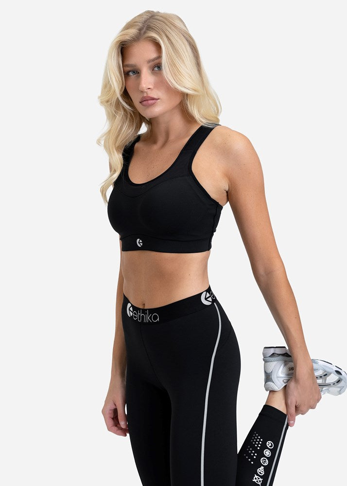 Ethika Womens SubZero Black SubZero High Impact Sports Bra