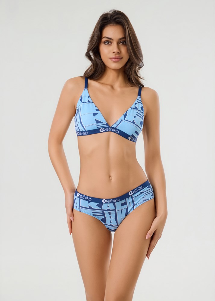 Ethika Womens Stacked Triangle Bra