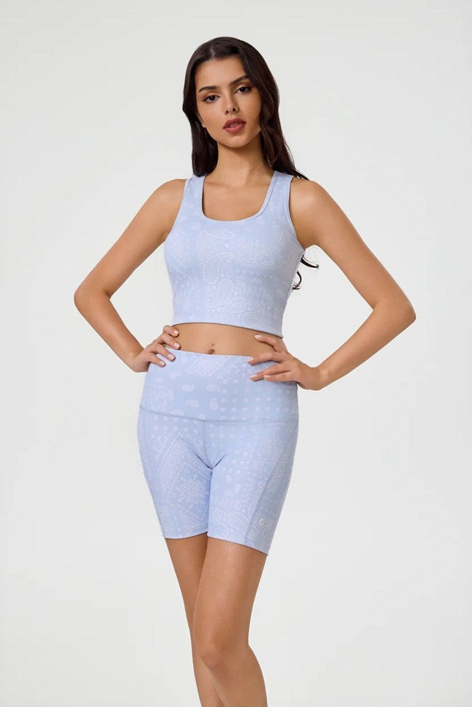 Ethika Womens Ice Paisley Long Line Bra