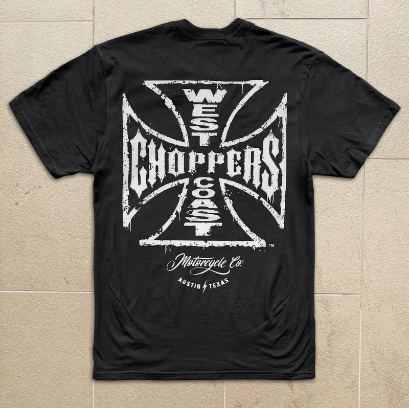 West Coast Choppers Weathered Cross - Black