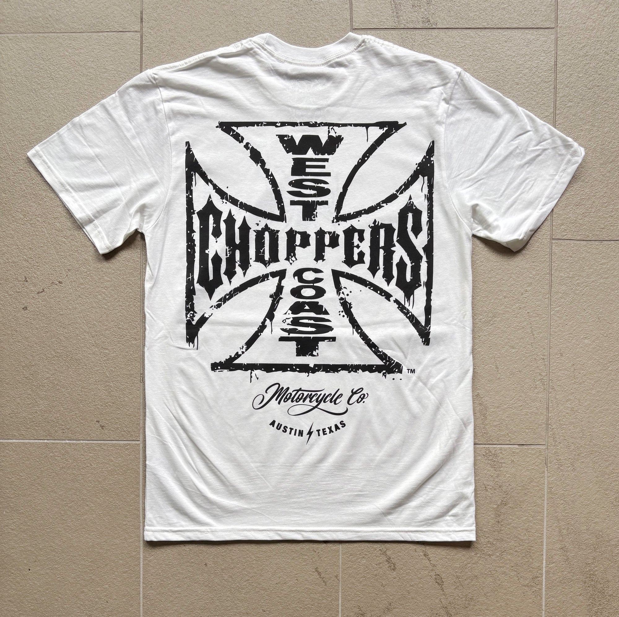 West Coast Choppers Weathered Cross - White